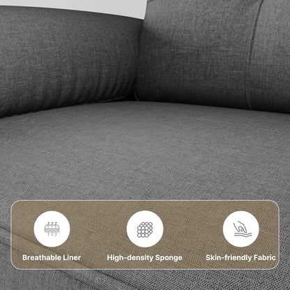 Xbro 2-Sitzer Sofa aus Stoff – Modernes Loveseat, Mit Armlehnen und Seitentasche