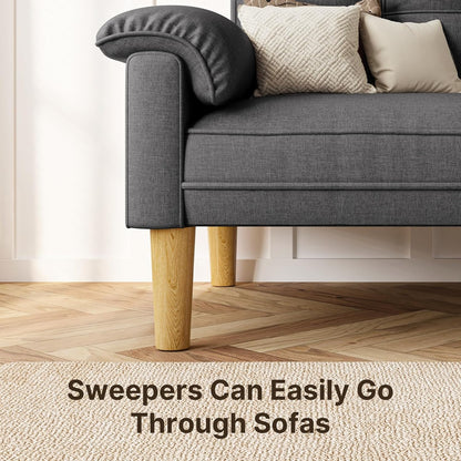 Xbro 2-Sitzer Sofa aus Stoff – Modernes Loveseat, Mit Armlehnen und Seitentasche