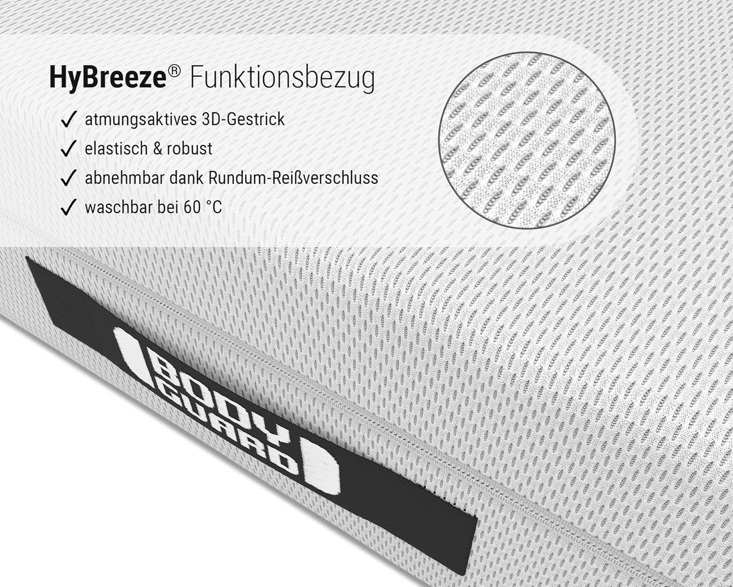 Bodyguard bett1 Matratze 2in1 QX-Schaum, 2 Härtegrade, abnehmbarer Bezug