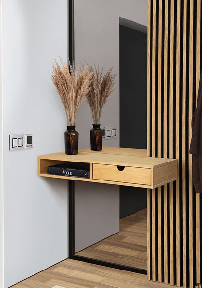 Woodman Farsta Wand-Stauraumschrank Eiche Furnier – FSC, Schwebend, Modern, Platzsparend